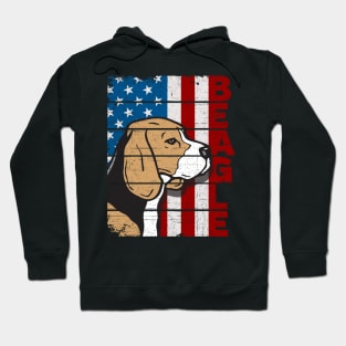 Beagle Dog American Flag Hoodie